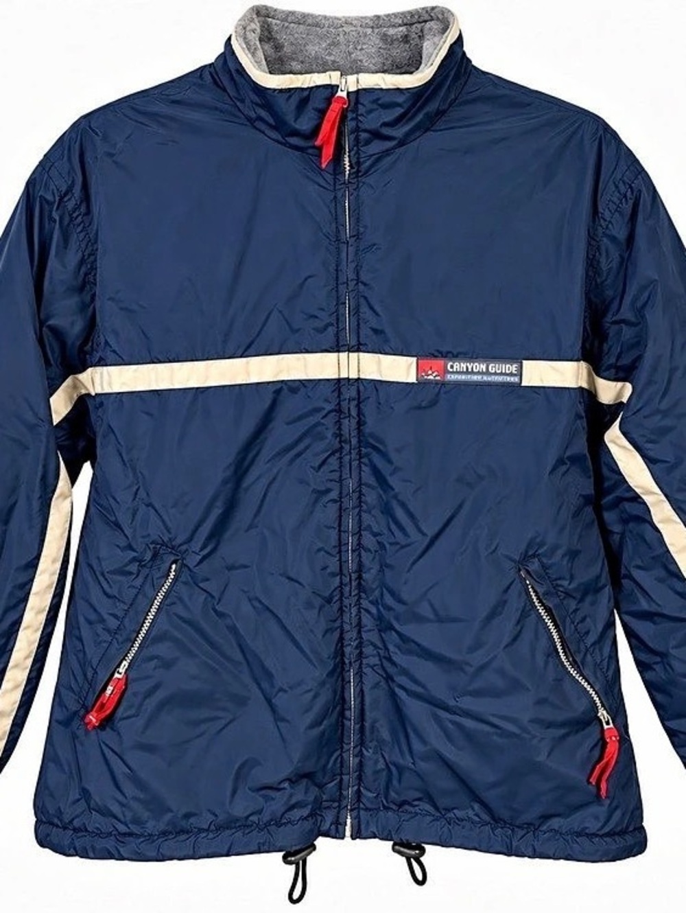 Canyon Guide Outfitters Expedition Supply Navy Fleece Lined Windbreaker Jacket L